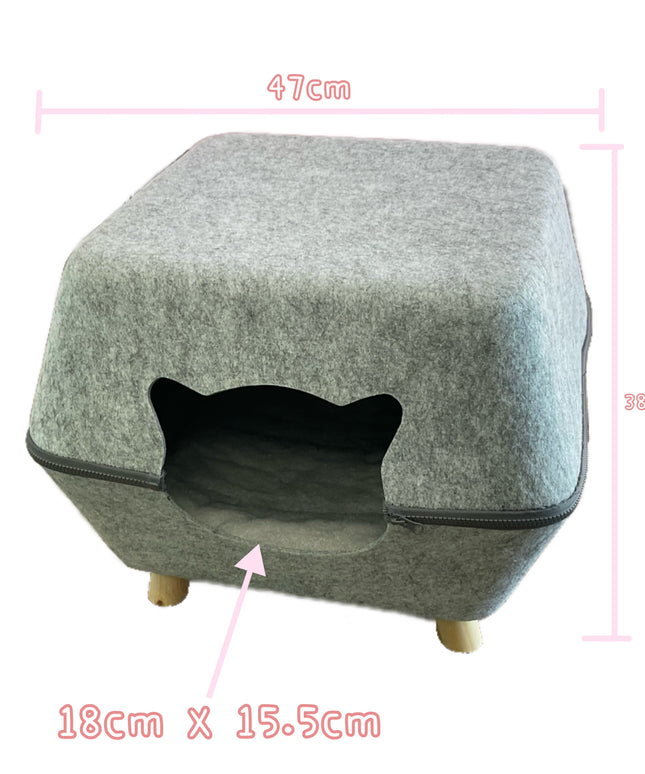 Light Gray Cozy Felt Pet House