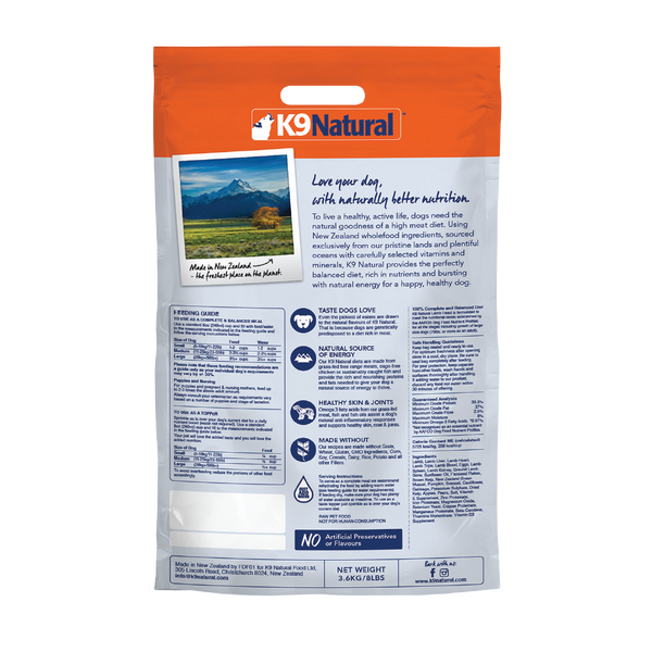 K9 Natural Lamb Feast Freeze-Dried Dog Food