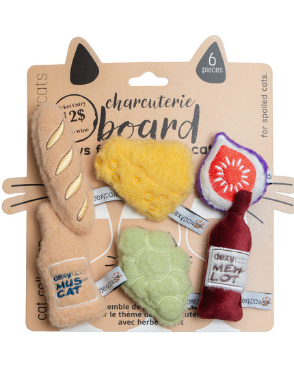 dexypaws® Charcuterie Board Toys for Cats With Cat Nip - 6pc