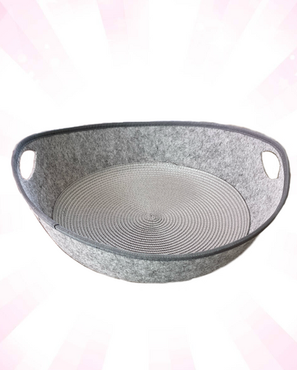 Light Gray Cozy Felt Pet Basket
