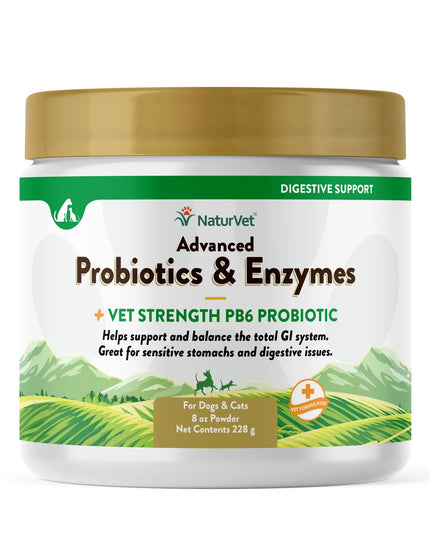 NaturVet Advanced Probiotics & Enzymes Powder - 3 Sizes