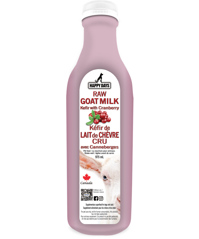Happy Days Raw Goat Milk Kefir with Cranberry - 975ml
