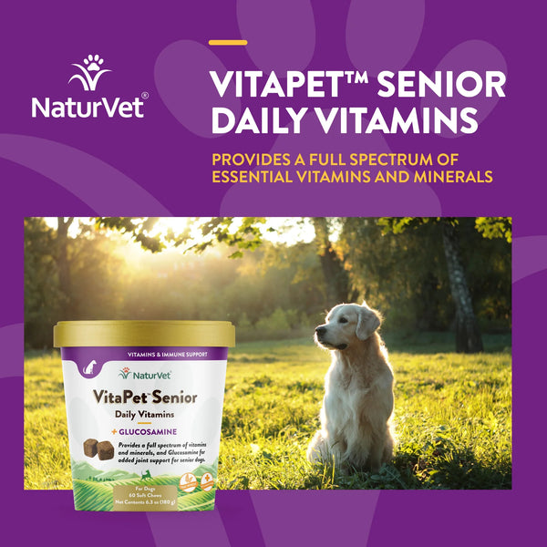 NaturVet VitaPet™ Senior Daily Vitamins plus Glucosamine Soft Chews