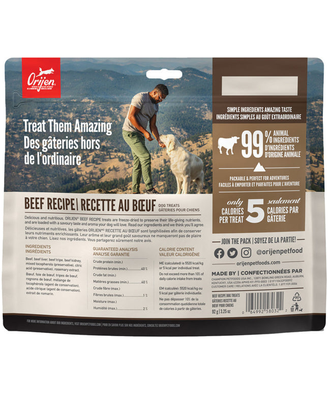 Orijen Freeze-dried Dog Treats Beef Recipe - 92g