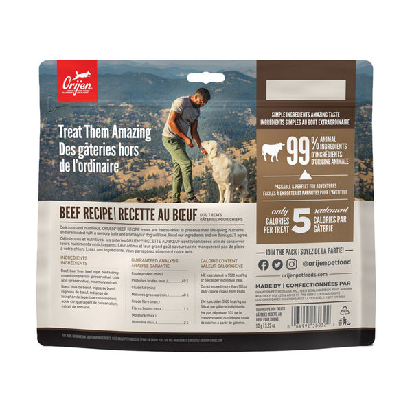 Orijen Freeze-dried Dog Treats Beef Recipe 92g