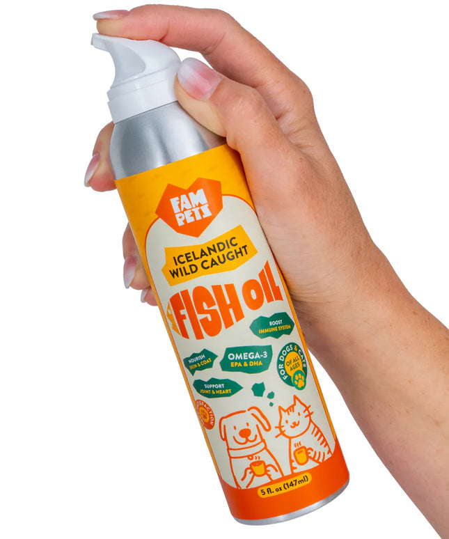 FAM Pets Wild-Caught Icelandic Omega-3 Fish Oil Spray for Pets - 5oz