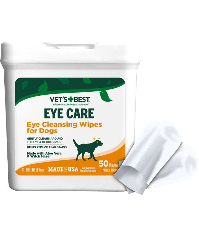 Vets Best Eye Cleansing Wipes for Dogs Aloe Vera & Witch Hazel 50ct
