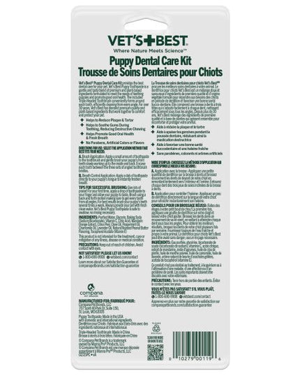 Vets Best Puppy Dental Care Kit Toothbrush And Gel 1pc