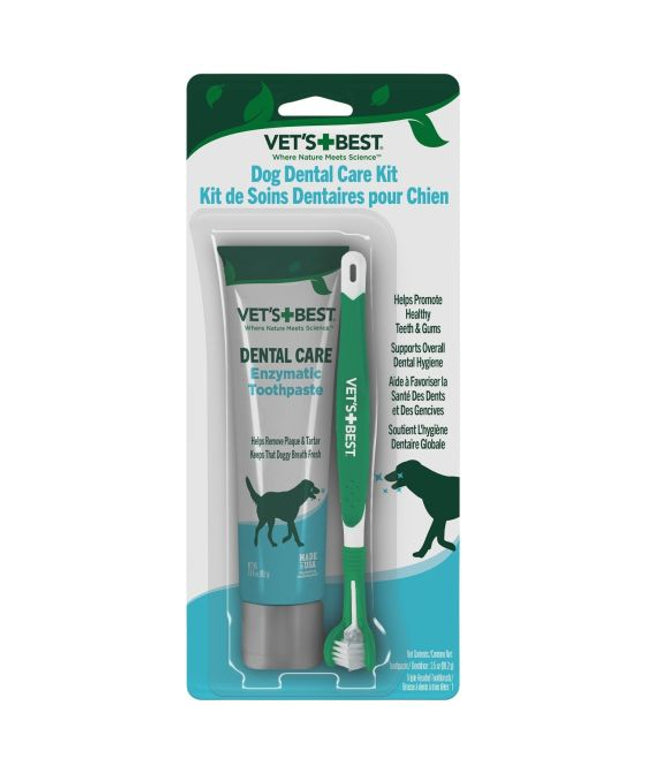 Vets Best Dental Care Kit Toothbrush And Gel Dog 1pc