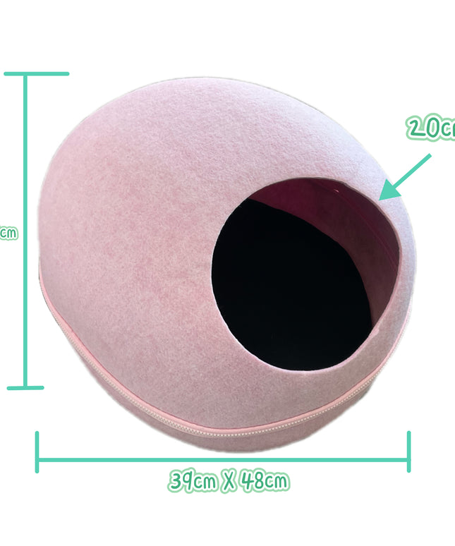 Pink Cozy Felt Pebble Shaped Pet Bed