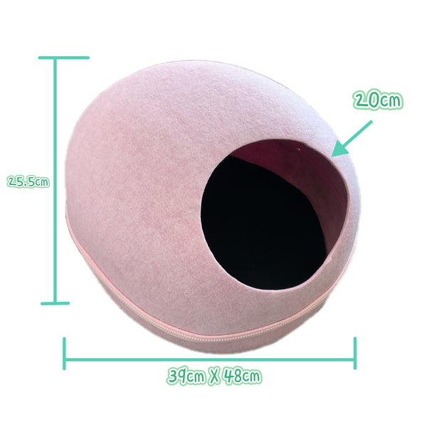 Pink Cozy Felt Pebble Shaped Pet Bed