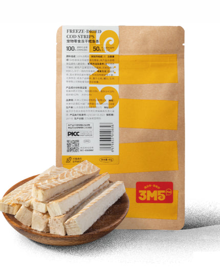 3M5PET Freeze-Dried Cod Strips for Pets - 40g