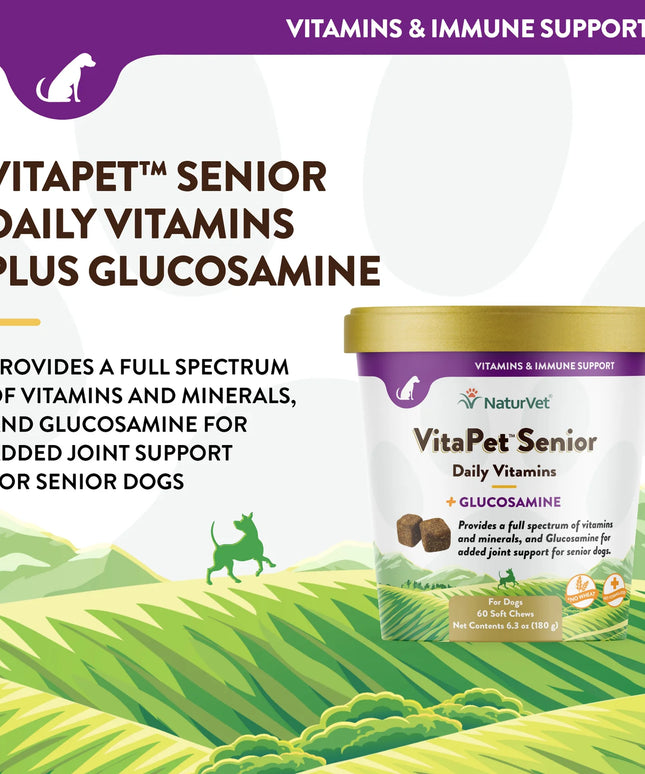 NaturVet VitaPet™ Senior Daily Vitamins plus Glucosamine Soft Chews