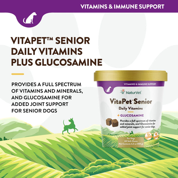 NaturVet VitaPet™ Senior Daily Vitamins plus Glucosamine Soft Chews