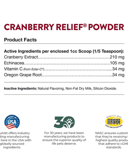 NaturVet Cranberry Relief Plus Echinacea for Pets - 50g/1.7oz