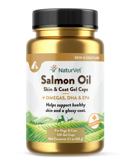 NaturVet Salmon Oil Skin & Coat - 120 Gel Caps