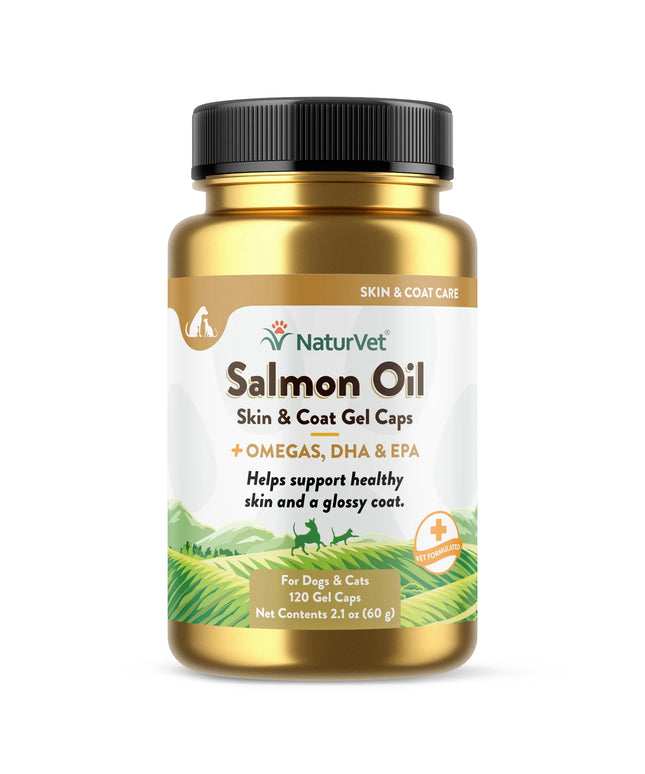 NaturVet Salmon Oil Skin & Coat - 120 Gel Caps