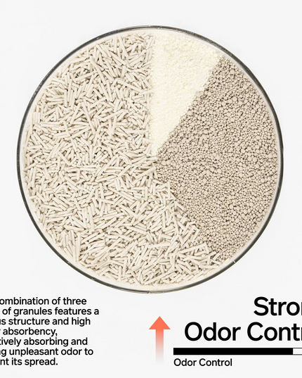 Pidan Tofu 60%, Bentonite Clay 30%, Strach 10% Cat Litter