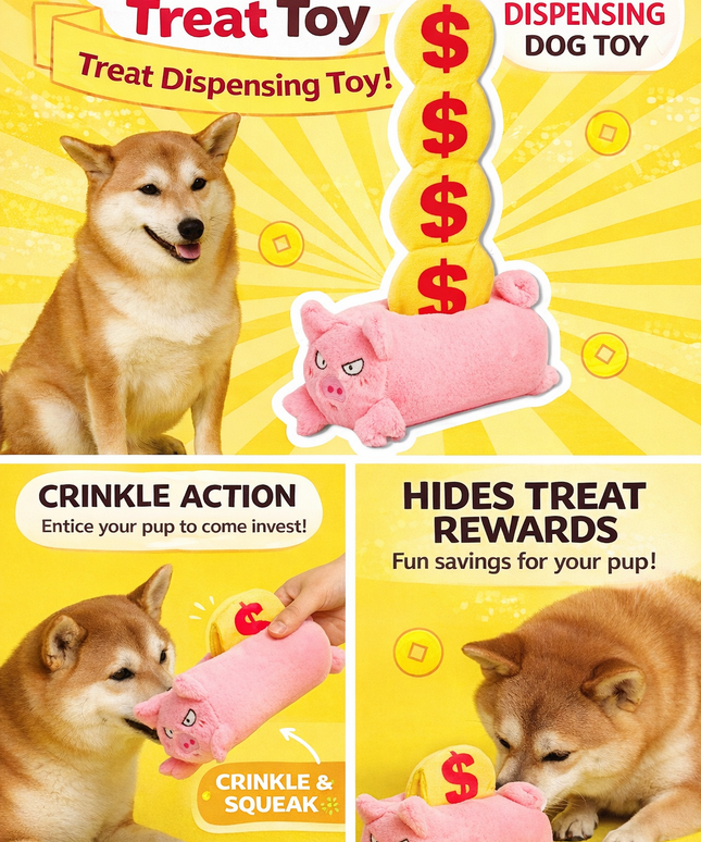 PurLab Piggy Bank Pet Toy - hide snacks