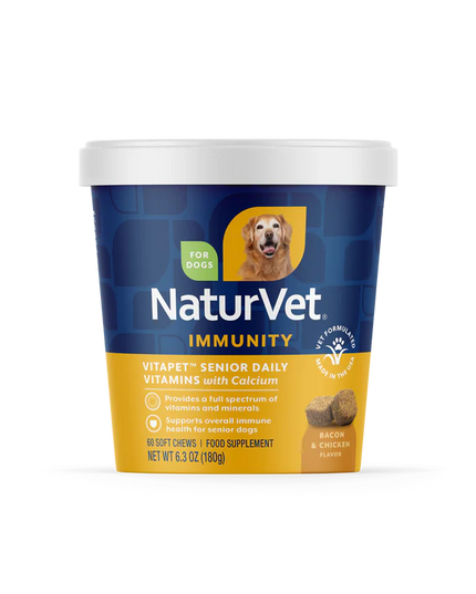 NaturVet VitaPet™ 高级每日维生素加氨基葡萄糖软咀嚼片