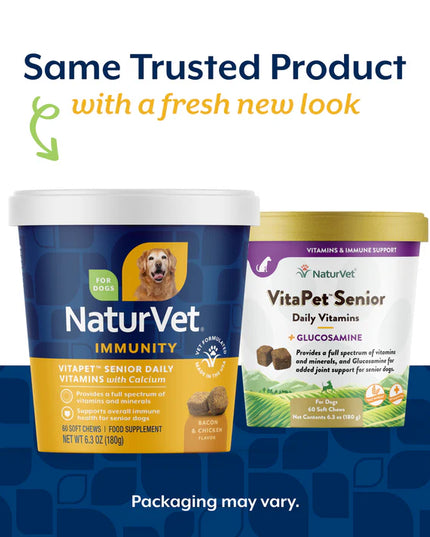 NaturVet VitaPet™ 高级每日维生素加氨基葡萄糖软咀嚼片