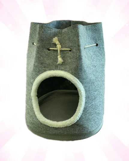 Light Gray Cozy Felt Bucket Shaped Pet House