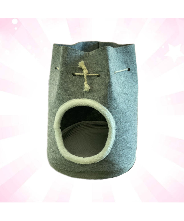 Light Gray Cozy Felt Bucket Shaped Pet House
