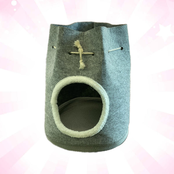 Light Gray Cozy Felt Bucket Shaped Pet House