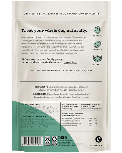 Crumps' Naturals Chicken Collagen Jerky Dog Treats - 153g/5.4oz