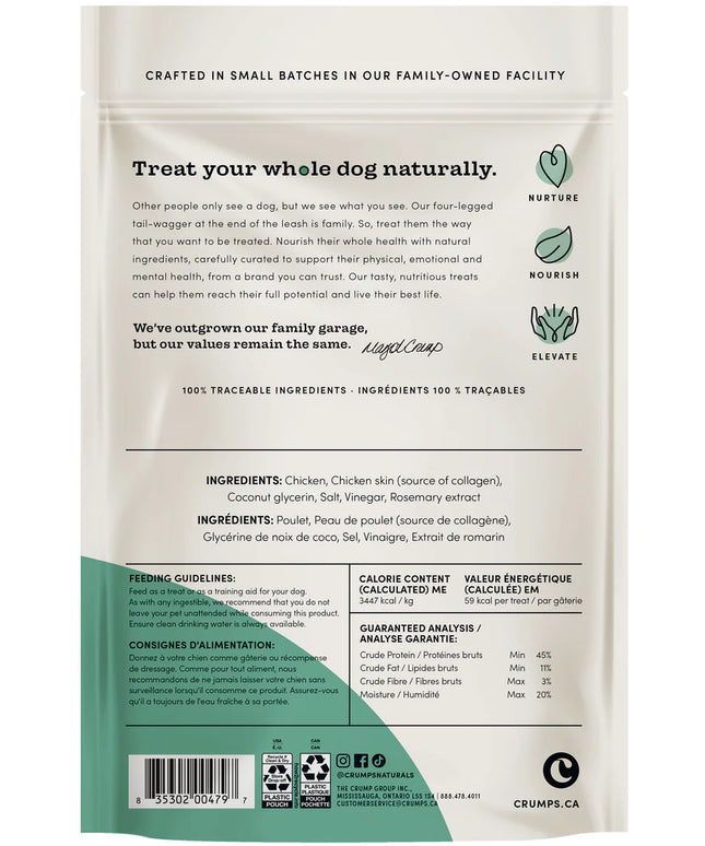 Crumps' Naturals Chicken Collagen Jerky Dog Treats - 153g/5.4oz