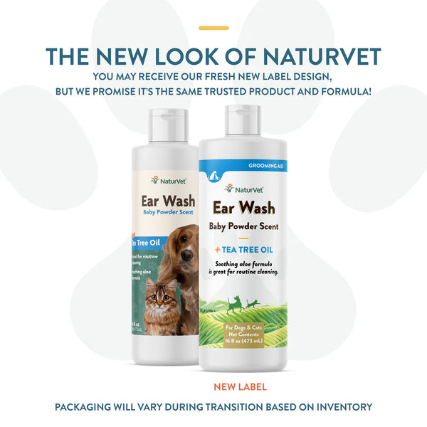 NaturVet Ear Wash Baby Powder Scent