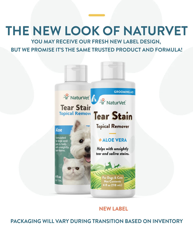 NaturVet Tear Stain Topical Remover  - 118ml/4oz