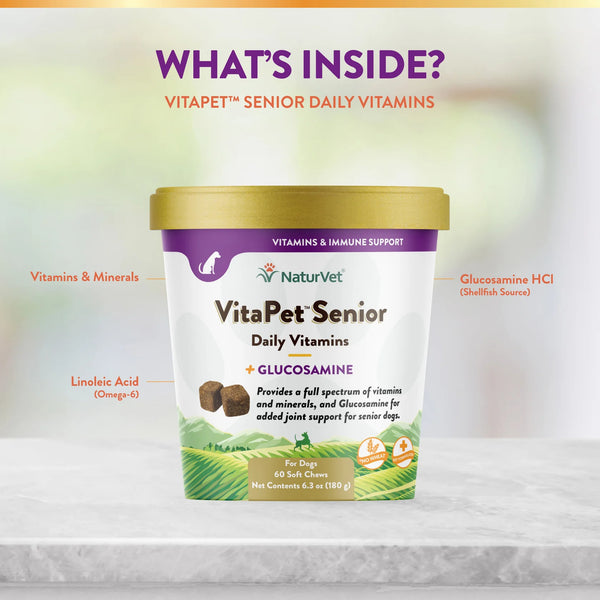 NaturVet VitaPet™ Senior Daily Vitamins plus Glucosamine Soft Chews