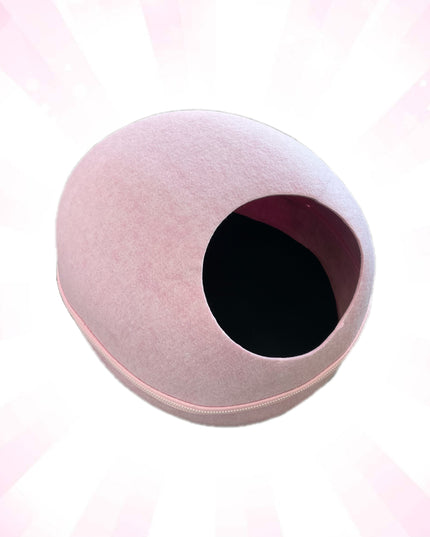 Pink Cozy Felt Pebble Shaped Pet Bed