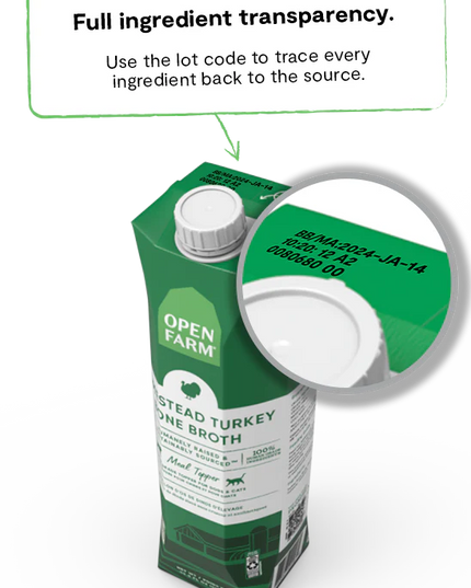 Open Farm Homestead Turkey Bone Broth Meal Topper - 2 Sizes