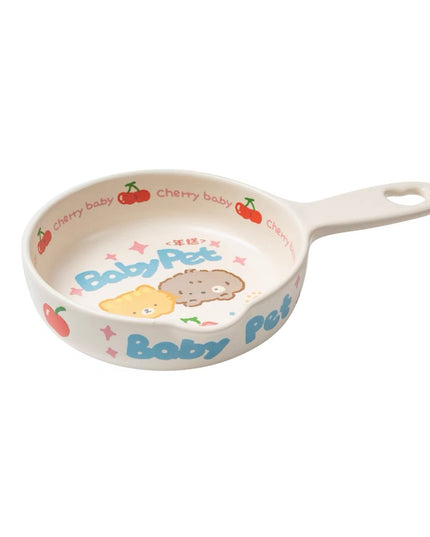 NIAN’GAO Sweet Pet Pan Style Pet Bowl
