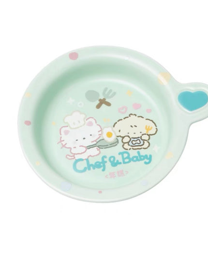 NIAN’GAO Sweet Baby Flat Pet Bowl with Single Handle