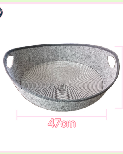 Light Gray Cozy Felt Pet Basket