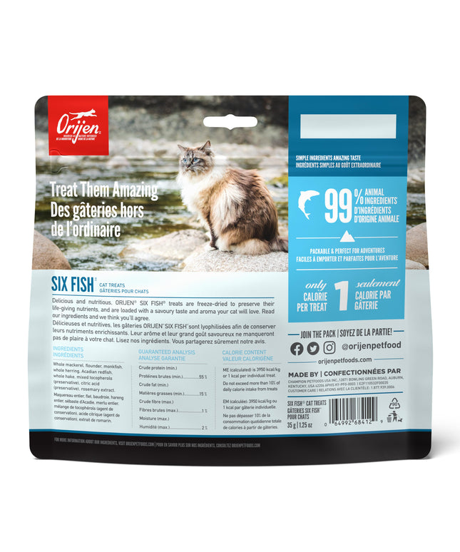 Orijen Six Fish Freeze-dried Cat Treats 35g