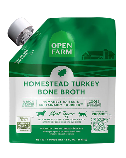 Open Farm Homestead Turkey Bone Broth Meal Topper - 2 Sizes