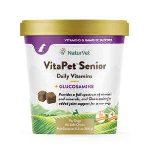 NaturVet VitaPet™ Senior Daily Vitamins plus Glucosamine Soft Chews