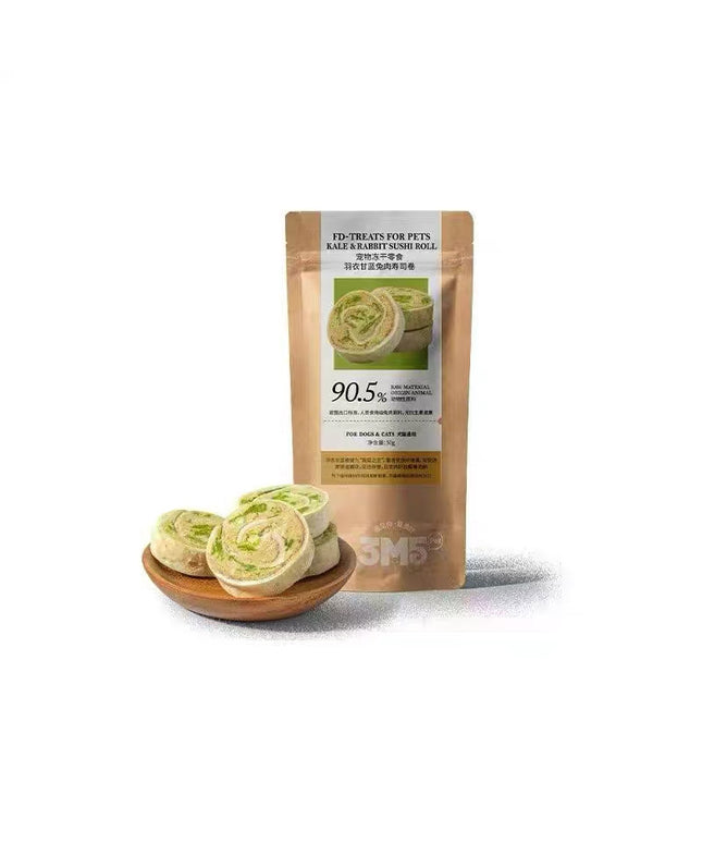 3M5PET Freeze-Dried Kale & Rabbit Sushi Roll for Pets - 50g