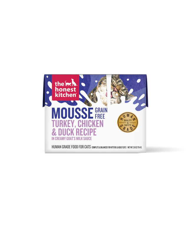 The Honest Kitchen Grain Free Turkey, Chicken & Duck Mousse in Goat's Milk Cat Wet Food - 2.8oz/79.4g