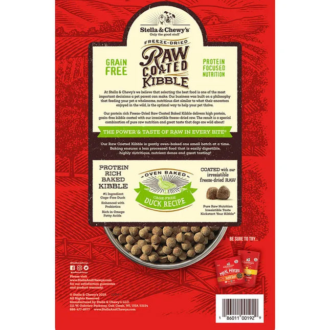 Stella & Chewy's Cage-Free Duck Raw Coated Kibble for Dog - 22lb
