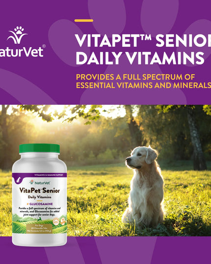 NaturalVet VitaPet™ Senior Daily Vitamins Chewable Tablets - 60ct