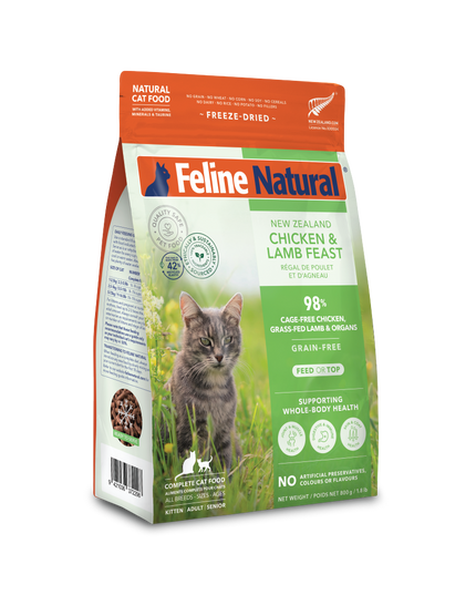 Feline Natural Chicken & Lamb Feast Freeze-Dried Cat Food - 3 Sizes
