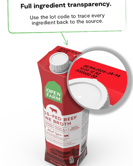 Open Farm Grass-Fed Beef Bone Broth Meal Topper - 2 Sizes