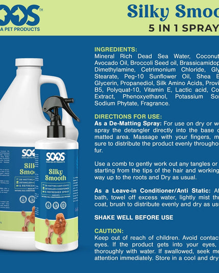 SOOS Silky Smooth 5-in-1 Leave-on Pet Conditioning Spray - 473ml/16oz