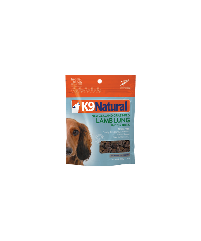 K9 Natural Lamb Lung Protein Bites Dog Treats - 50g
