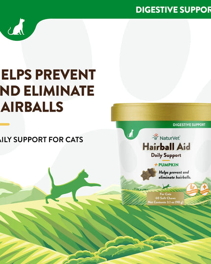 NaturVet Hairball Aid with Pumpkin - 2 Size